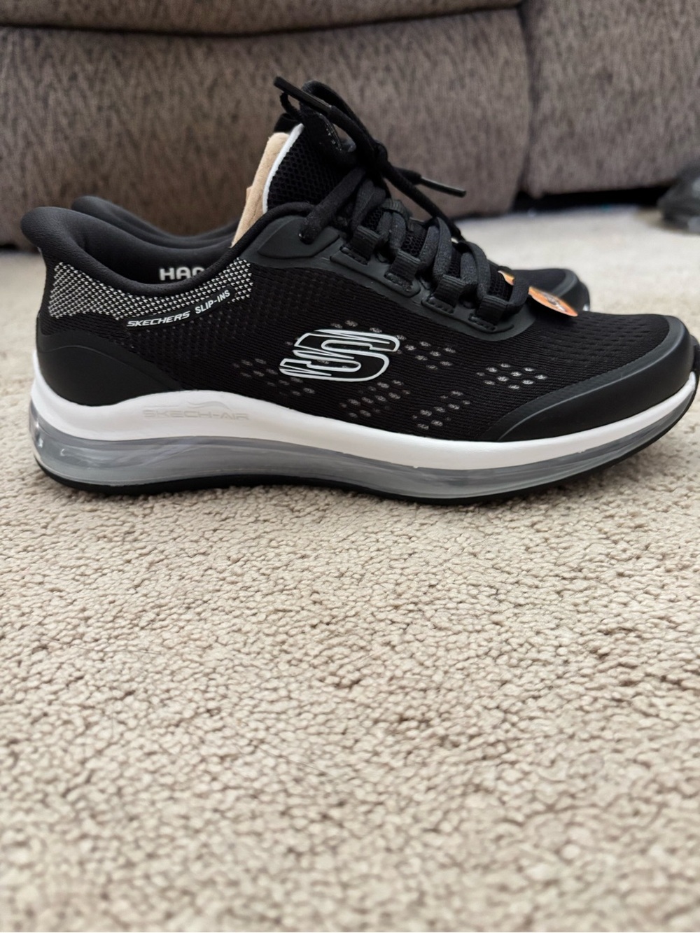 Skechers Slip Ins Black and White Memory Foam Athletic Shoes